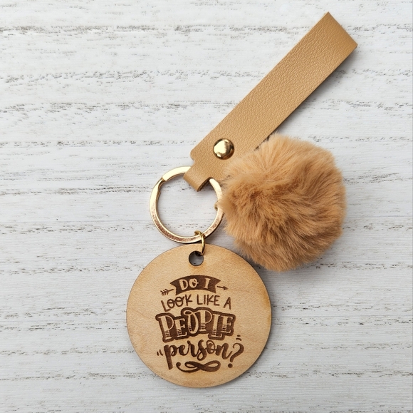 Keychain Wristlet & Puff with Laser Engraved Charm - Picture 7 of 11